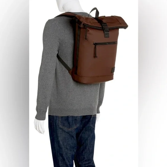 Duchamp Roll Top Backpack ✨ Brownlaptop secure buckle travel
